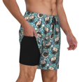 thumbnail image 2 of Balery PUG HEAD And Flower Bañador para hombre, shorts de playa de secado rápido con entrepierna y forro de compresión-X-Large, 2 of 6