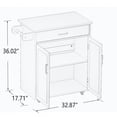 thumbnail image 4 of DOPIN Rolling Kitchen Storage Cart with Adjustable Shelves, Steel White, 4 of 8