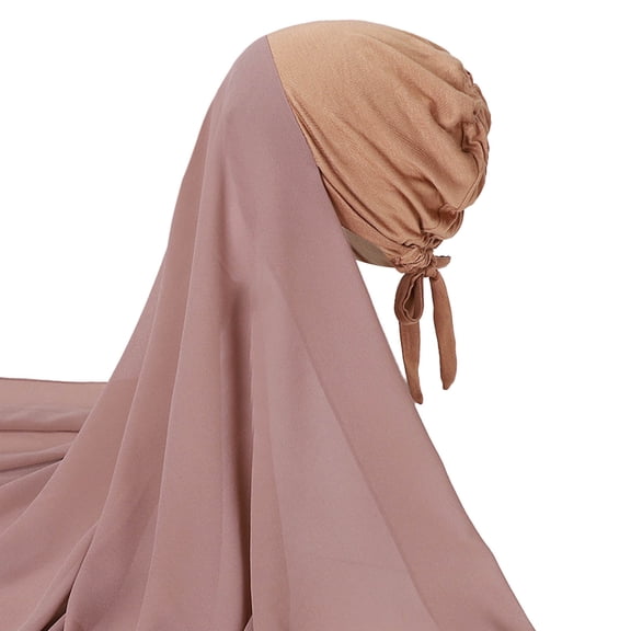 Prolriy Hijab Scarf for Women Muslim Head Scarf Solid Color Long Scarf Wrap Scarves Chiffon Scarf for Women Fashion Shawl Scarf Head Scarf Brown2