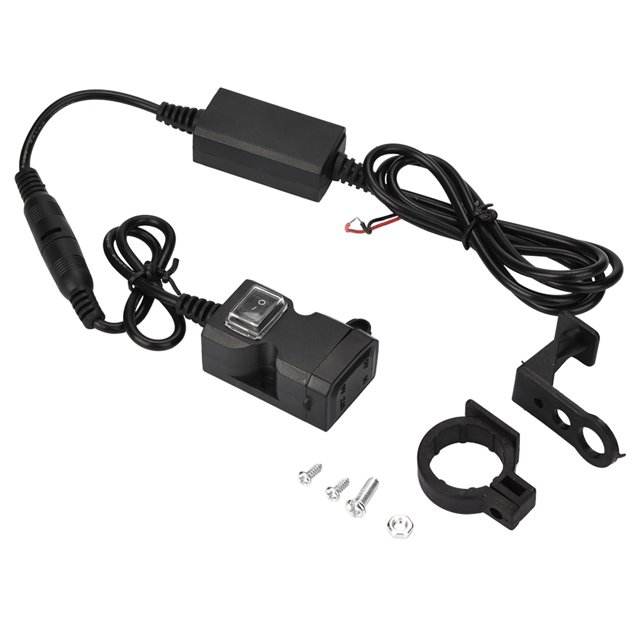 USB Charger, Safe Use Black ABS Temperature Resistance Fast Charging 9-24V USB Charger 1.35m/4.4ft Cord For Electric Vehicle ANGGREK 9-24V USB Charger