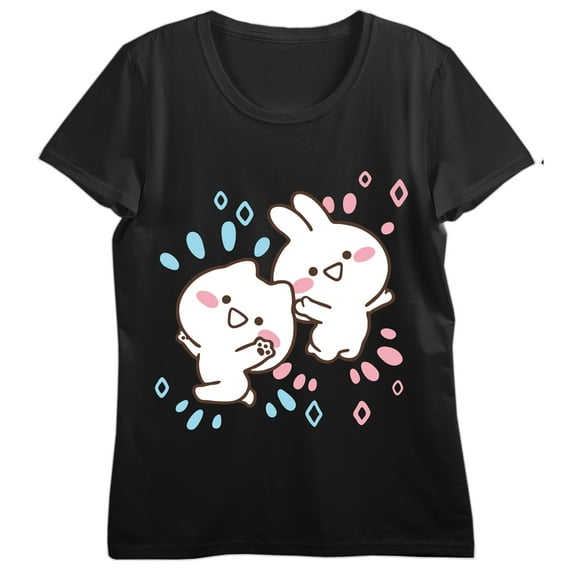 Mimi & Neko Open Arms Crew Neck Short Sleeve Women's T-shirt-Medium