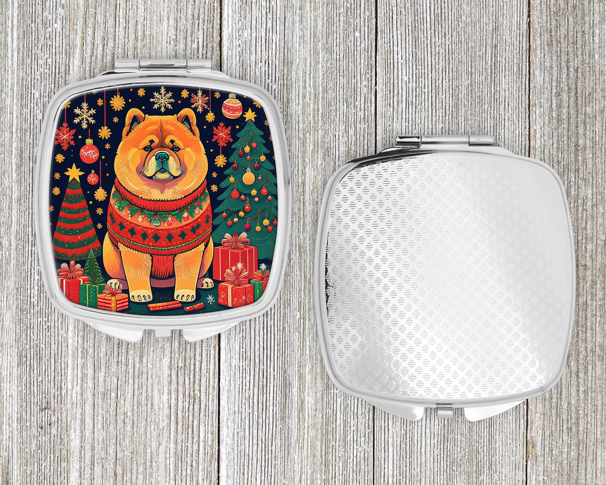 Chow Chow Christmas Compact Mirror 2.75 in x 3 in