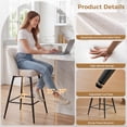 thumbnail image 6 of JULY'S SONG Counter Height Bar Stools with Back Sets of 2, 360°Swivel Upholstered Barstools with Metal Legs, 27" Seat Height Bar Stool for Kitchen Island, Beige, 6 of 9