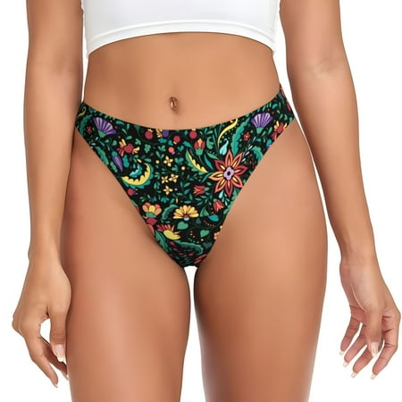 Lukts s Mexican Flower 1 for G-String Thongs for Women -Sexy Low-Rise Panties with A Stretchy T-back  Perfect for Any Outfit  Available in XS-4XL-XX-Large