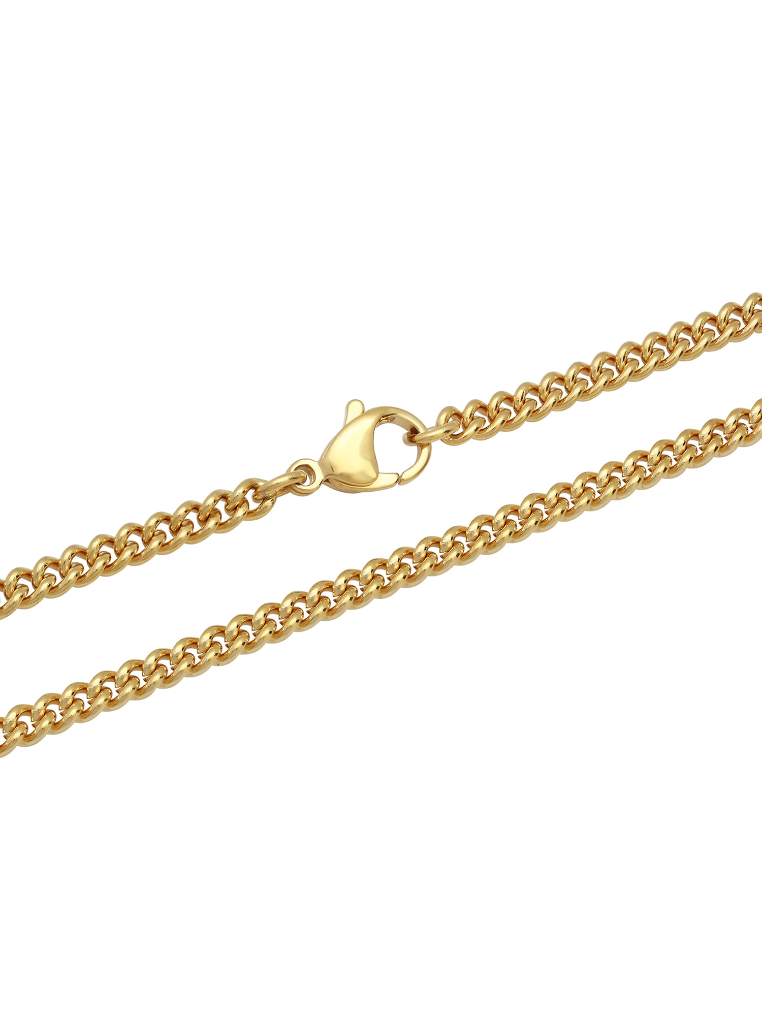 Men's Stainless Steel Gold-Tone 22" Flat Curb Chain Necklace - Mens Necklace