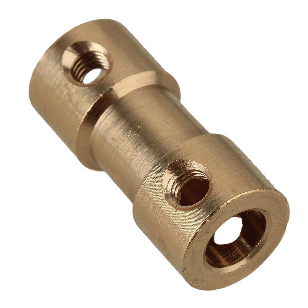 Morza Golden Brass Rigid Shaft Adapter Connector Coupling Coupler motor transmission Motor Transmission Connector with Screws Wrench