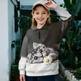 thumbnail image 2 of Chririnla 3D Cat Daisy Girls Quarter Zip Up Sweatshirt Half Zipper Pullover Sweatshirt Lightweight Comfy Casual Fall Winter Athletic Top Sportswear Size 13-14, 2 of 7
