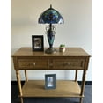thumbnail image 4 of Tiffany Table Lamp Green Blue Stained Glass Shade And Base LED Bulbs Included Liaison Lamp for Living Room Bedroom Bedside 12"W*12"D*22"H, 4 of 8