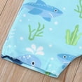 thumbnail image 6 of HCNTES Infant Baby Boy Girls Rash Guard Swimsuit Short Sleeve Zipper Bathing Suit Toddler One Piece Swimwear Sunsuit Light Blue,3-6 M, 6 of 7