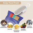 thumbnail image 2 of Blanco Mini máquina de sellado portátil Máquina de sellado térmico 2 en 1 Sellador de bolsas pequeño y práctico Mini sellador de bolsas térmicas con gancho para bolsas Chips Almacenamiento de alimentos Snack Bolsa fresca Rojo Verde, 2 of 5