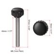 thumbnail image 2 of Uxcell 8 Pcs Boutons de Serrage Moletés M6 x 45mm Acier Inoxydable 304 Goujon Fileté Tête Ronde 18mm Vis à Pouce Noir, 2 of 5