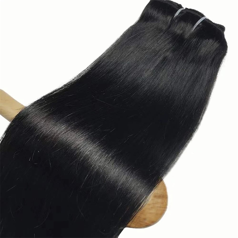 Straight Clip In Hair Extensions Natural Human Hair #1b 120g Full Head Set Clip Ins