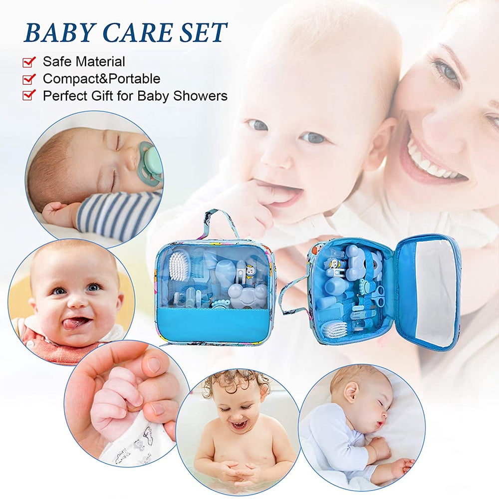 VONTER Baby Healthcare & Grooming Kit 13 in 1,Baby Grooming Kits,Baby Safety Care Set for Nursery Newborn Boy Girls,Baby Care Stuff Gifts with Nail Clippers Trimmer Comb Brush Nasal Aspirator-Blue