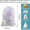 thumbnail image 2 of Heavy Duty Diamond Mesh Laundry Bags with Drawstring Closure and ID Tag, Large Laundry Hamper Liner, Washable Laundry Essentials for College, Travel, Sports, Dorms (24"x 36"| 1 Pack) - White, 2 of 14