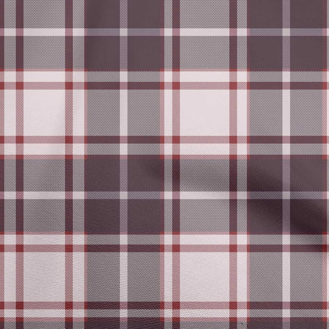oneOone Georgette Viscose Wine Fabric Check Plaid Craft Projects Decor Fabric Printed By The Yard 42 Inch Wide
