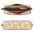 thumbnail image 2 of Yiaed Corgi Dog Print Leather Pencil Case - Leather Pen Pencil Holder - Elegant & Practical Pencil Pouch for Work & Office, 2 of 7