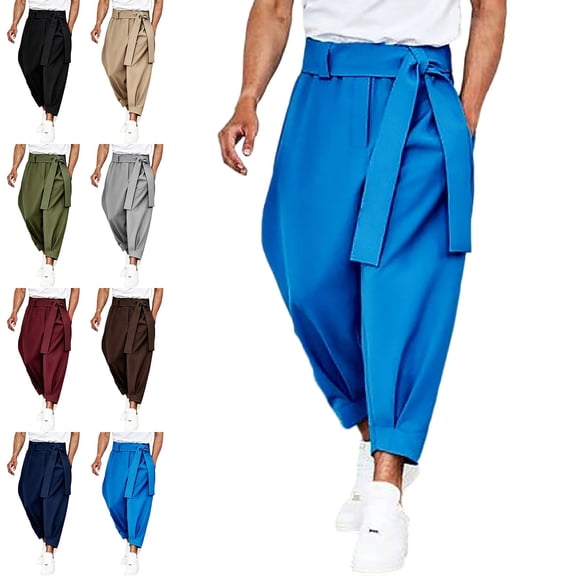 Babcutegg Harem Pants for Men Baggy Fit Elastic Waist with Pockets Fashion Casual Tapered Pants Army Green Size 3XL