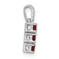 thumbnail image 2 of Auriga 14k White Gold 3-stone Garnet and Diamond Pendant for Women (L-16.3mm, W-3.6mm), 2 of 7