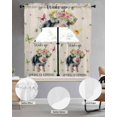 thumbnail image 2 of Spring Pig Swag Kitchen Curtains Sets for Windows 24 Inch Length, Butterfly Botanical Floral Rustic Short Window Curtain Panels Swags Valances and Tiers 3 Piece Set for Cafe/Dining Room, 2 of 5