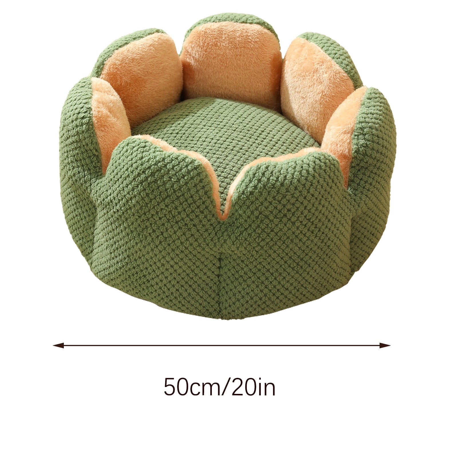 Uaswgudfs Cactus Petal Modeled Pet Bed, Winter Thickened Warm Cat Bed, Soft Sleeping Kennel Pad (Grey/Beige, Large)