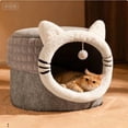 thumbnail image 3 of Cat Bed,2-in-1 Foldable Pet Sleeping Space for Enclosed Shelter & Thick Warm Safe Cushion | 11.81x9.8 Inch Cute Soft Cat Cave for Rest Spot & Indoor, 3 of 7