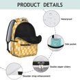 thumbnail image 4 of Orange and Cream Wavy Checkered Backpack for School, Cute School Bag with Adjustable Shoulder Straps and Padded Back, 15.3"x11"x7.1", 4 of 5
