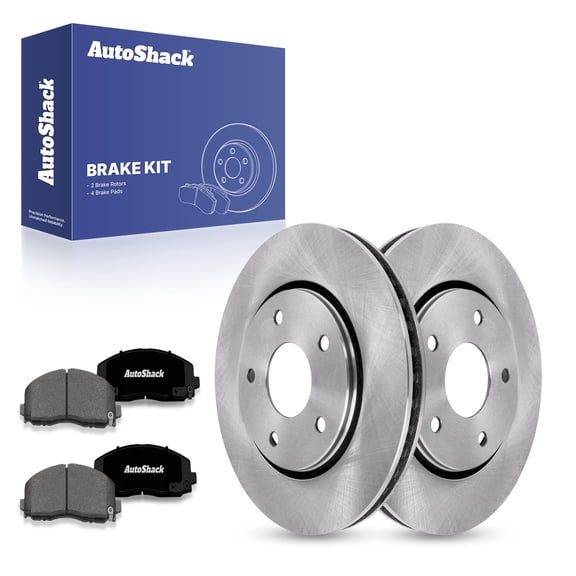 AutoShack 11.89" (302 mm) Front Vented Brake Rotors   Premium Ceramic Brake Pads | Replacement for 2015-2016 Chrysler Town & Country | 6-PC Brake Kit