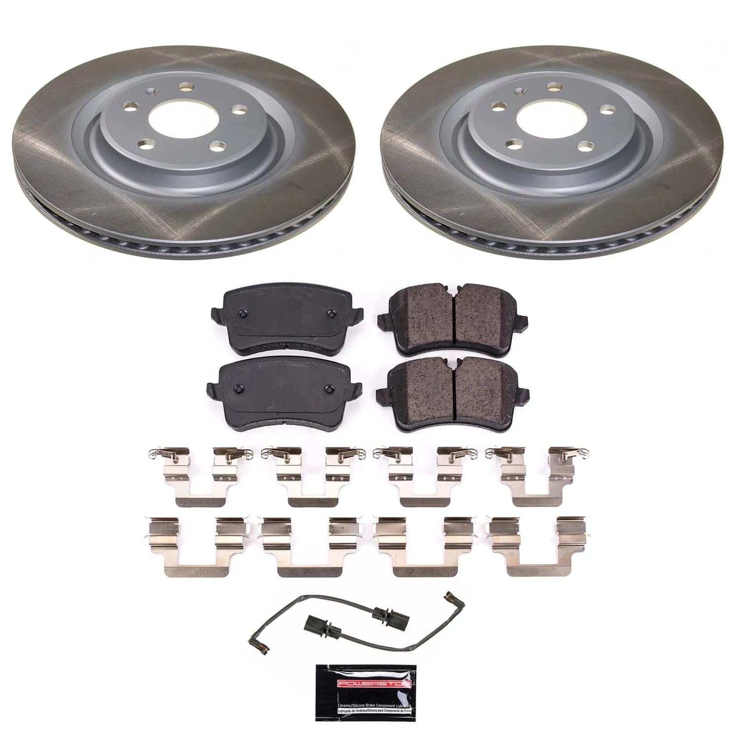 PowerStop Rear Semi-Coated Rotor and Low-Dust Ceramic Brake Pad Kit SC6001