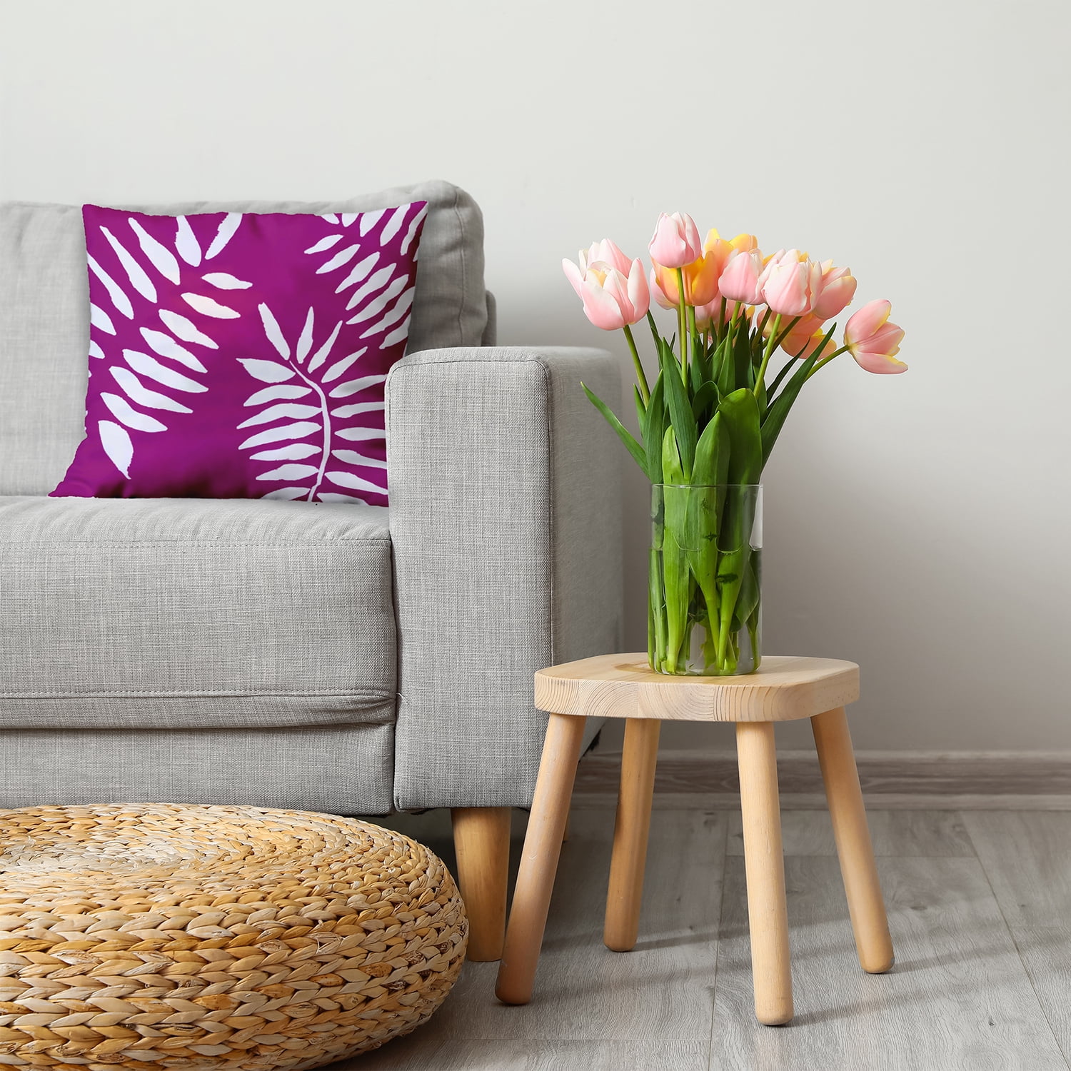 Simply Daisy 26" x 26" Summer Breeze Decorative Throw Pillow, Bright Pink (1 count)