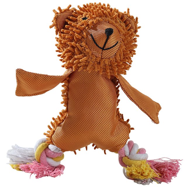 Dog Squeaky Toy Animal: Cotton Rope Puppy Teething Toy Dog Chew Toy for Biting