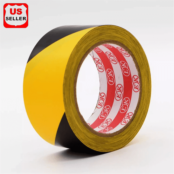 1.75”x118’ Yellow and Black Hazard Marking Safety Vinyl Floor Tape 6Mil 36yd
