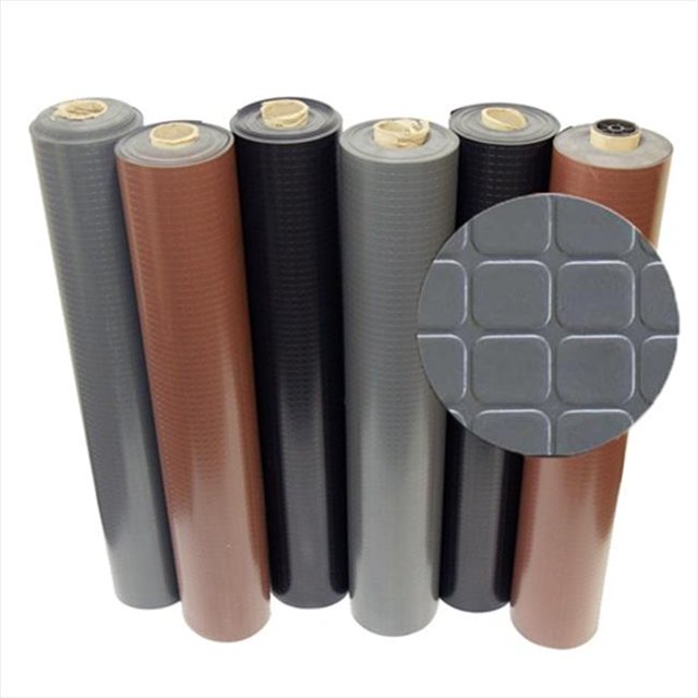 Rubber-Cal Block-Grip Rouleaux de Revêtement de Sol en Caoutchouc - Marron, 144 x 48 x 0.08 Po.