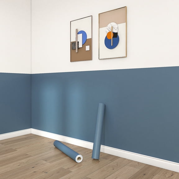 Namzi Stick Wallpaper 5 Yards Self-Adhesive for Cabinets, Drawer Liner, Kitchen Bedroom Wall Stickers, Easy Peel Stick Renovation,Drak Blue