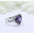 thumbnail image 3 of HeartsAndYou 2.4ct Natural Amethyst Diamond Ring Cluster Accent Halo 14k SOLID White Gold, 3 of 9