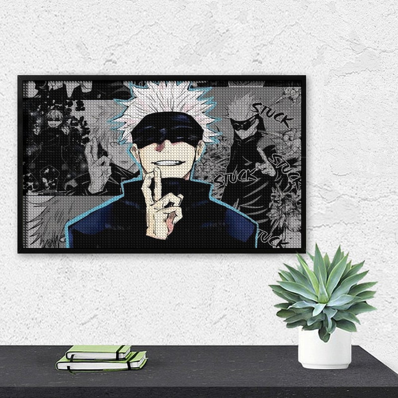 Jujutsu Kaisen Diamond Painting Horizontal (Square Diamond) (Canvas), A Craft For Beginners, Suitable As A Gift Or Home Wall Decoration 12"x20"