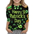 thumbnail image 4 of KKBOTIVE St.patrick's Day Shirt Toddler Kids Long Sleeve Crew Neck Pullover Girls St Patricks Cute Tees Outfit Child's Back To Shcool Daily Wear, Black Size: 3-4 Years, 4 of 5