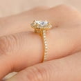 thumbnail image 3 of Cora Jewellery 1.32CT Oval Moissanite Halo Engagement Ring For Women , 10K Yellow Gold, 3 of 7