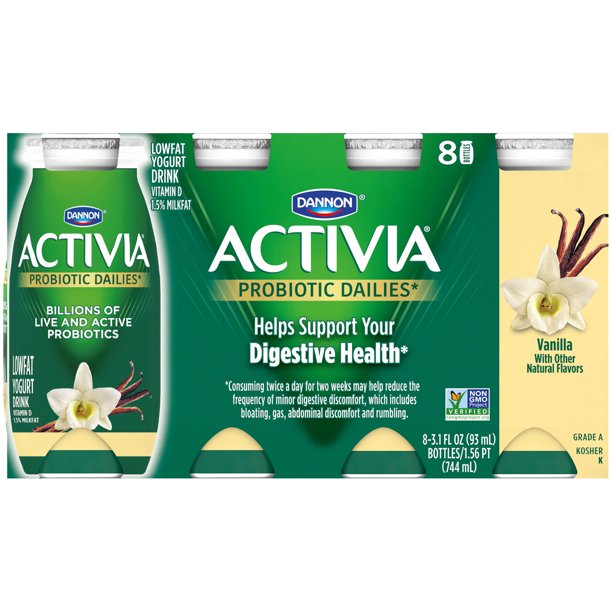 Activia Probiotic Dailies Vanilla Yogurt Drink, 3.1 Oz., 8 Count