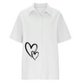 thumbnail image 4 of EQWLJWE Chemises pour Femmes Liquidation Femmes Manches Courtes Décontracté Femmes Imprimé Manches Courtes Ample Bouton Col Rabattu Chemise Blouse Unie, 4 of 6