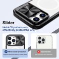 thumbnail image 5 of for iPhone 15 Pro Max Clear Case with Slide Camera Lens Cover, Compatible with MagSafe, Non-Slip Slim Magnetic Shockproof PC Back Soft TPU Frame Case iPhone 15 Pro Max 6.7'' 2023, Black, 5 of 14