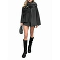 thumbnail image 3 of Women'S Oversized Scarf Jacket Shawl Wraps Knit Long Sleeve Button Winter Peacoat Gray M, 3 of 9