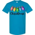 thumbnail image 3 of Inktastic Merry Christmas Rainbow Holiday Lights T-Shirt, 3 of 5
