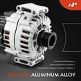 thumbnail image 3 of A-Premium Alternator Compatible with Mercedes-Benz C204 W204 C350 2012, A207 C207 W212 S212 E350 2012-2016, V6 3.5L, 12V 180Amp Clockwise 6-Groove Pulley, Replace# A014-154-42-02, FG18S046, 439717, 3 of 7