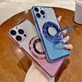 thumbnail image 6 of Magnetic Case for iPhone 15 Pro Max Case Sparkle Cute with Stand Phone Case [Compatible with MagSafe] Slim Glitter Card Shockproof Protective Women Girls Case for iPhone 15 Pro Max Pink YD, 6 of 11