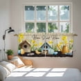 thumbnail image 3 of Spring Tier Curtains 24 Inch Length, Brown Vintage Birds Cages Eggs Flowers Herbs Cafe Short Curtains for Bathroom Over Sink, Small Kitchen Curtain Light Filtering Tiered Drapes 2 Panels 27.5"Wx24"L, 3 of 8