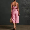 thumbnail image 6 of Purcolt Overalls for Women Dressy Casual Square Neck Spaghetti Strap Wide Leg Cropped Baggy Jumpsuit Lightweight Loose Fit Rompers with Pockets, No Belt, 6 of 8