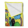 thumbnail image 2 of Indie Soft Flannel Fleece Blanket, Colorful Funny Hand Drawn Crazy Doodle Monsters in Nature Rainbow and Flowers Grungy, Cozy Plush for Indoor and Outdoor Use, 60" x 80", Multicolor, by Ambesonne, 2 of 5