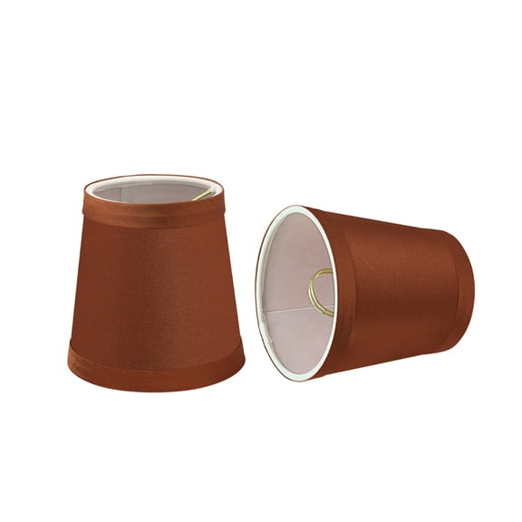 Aspen Creative 32715-2 Small Hardback Empire Shape Chandelier Clip-On Lamp Shade Set (2 Pack), Transitional Design in Redwood, 4" Bottom Width (3" x 4" x 4")