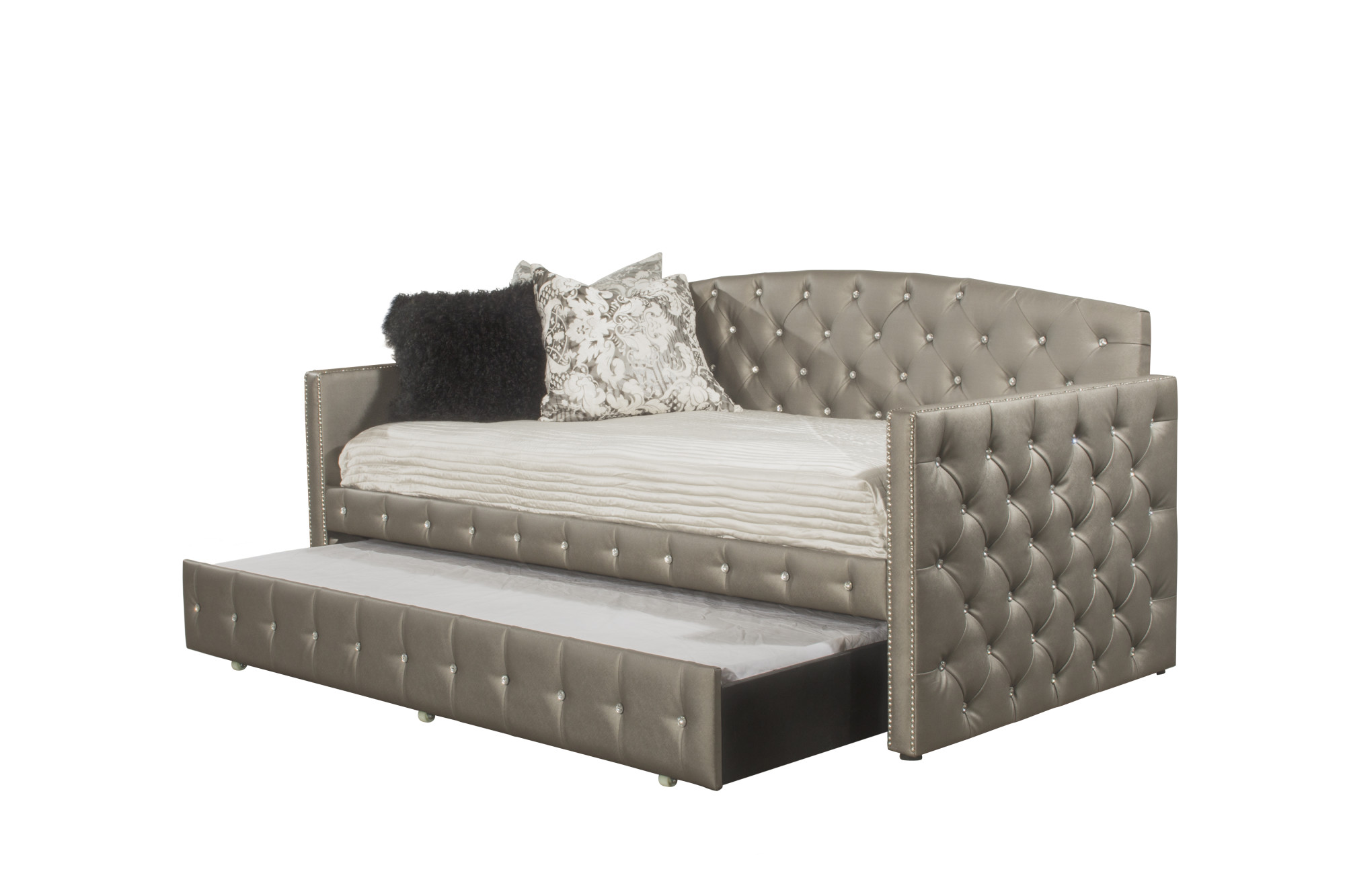 Hillsdale Furniture Memphis Upholstered Twin Daybed with Trundle, Pewter - image 5 of 5