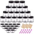 thumbnail image 1 of 2oz Plastic Jars with Lids 24pcs + 24pcs 20 Gram Sample Containers 48 Pack Small Round Cosmetic Containers Travel Jar for Cream, Body Butter, Eye Shadow, Rhinestone, Lip Scrub - Free Labels & Spatulas, 1 of 7